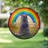 British Shorthair Cat Rainbow Bridge Stained Glass Effect Suncatcher